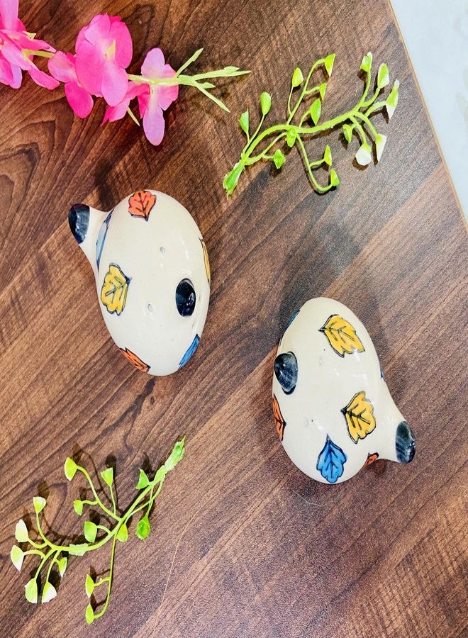 Altaica Kitchen Ceramic Bird Shape Salt and Pepper Shakers Set Dispenser Set for Dining Table - Multicolour - Image 2