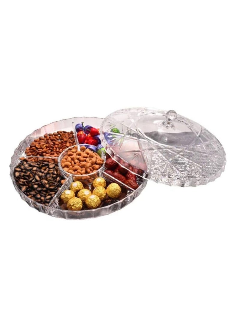 طبق تسالي بونبونيره بأغطية أكريلك رائعة تصميم عصري وجودة عالية للاستخدام العملي والشيك B (شفاف)  - Image 2