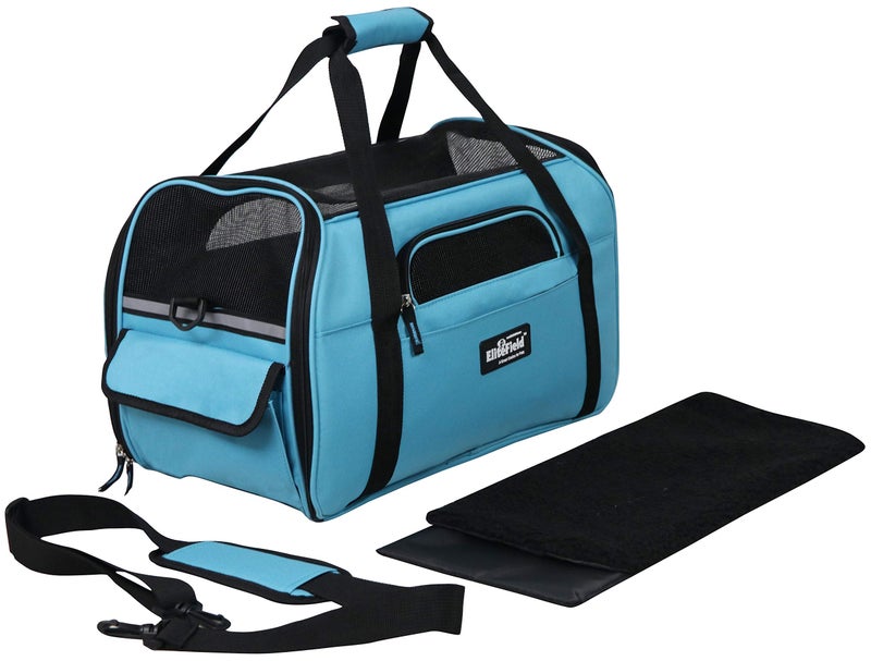 EliteField Soft Sided Pet Carrier (3 Year Warranty, Airline Approved), Multiple Sizes and Colors Available (Medium: 17" L x 9" W x 12" H, Sky Blue) - Image 4