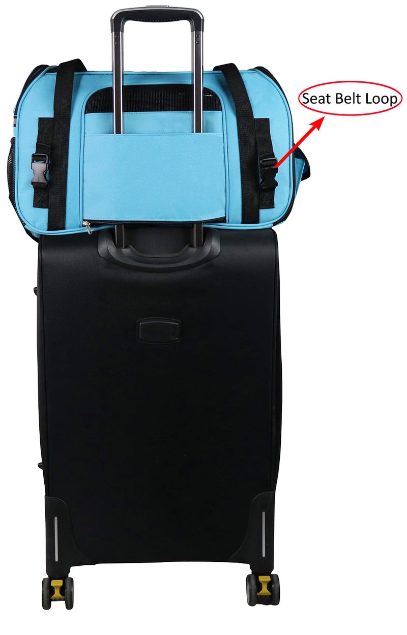 EliteField Soft Sided Pet Carrier (3 Year Warranty, Airline Approved), Multiple Sizes and Colors Available (Medium: 17" L x 9" W x 12" H, Sky Blue) - Image 5