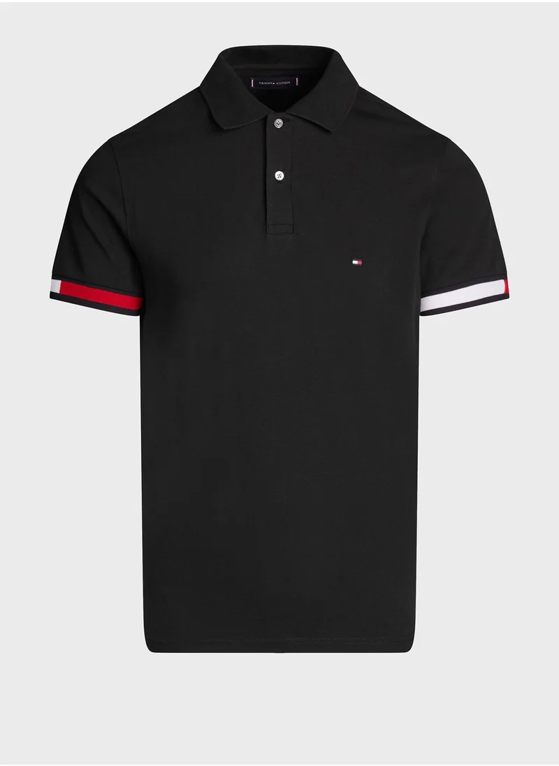TOMMY HILFIGER Logo Slim Fit Cuff Polo Shirt
