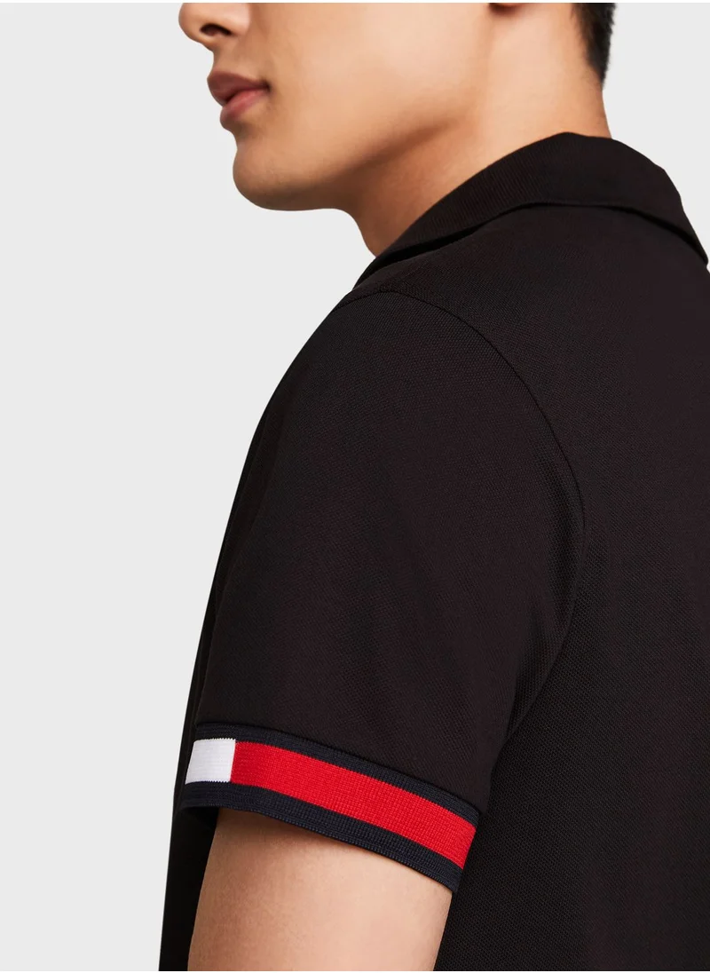 TOMMY HILFIGER Logo Slim Fit Cuff Polo Shirt