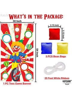 KATCHON Big Carnival Toss Game Banner 54 Inch Carnival Theme Party Decorations Carnival Games For Kids Party Circus Theme Party Decorations Toss Carnival Decorations Circus Party Decorations  - Image 4