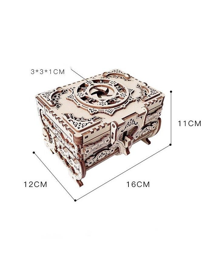 DIY Wooden Puzzle 3D Diorama Wooden Machinery (High Difficulty) Assembling Antique Jewelry Boxes - Image 4