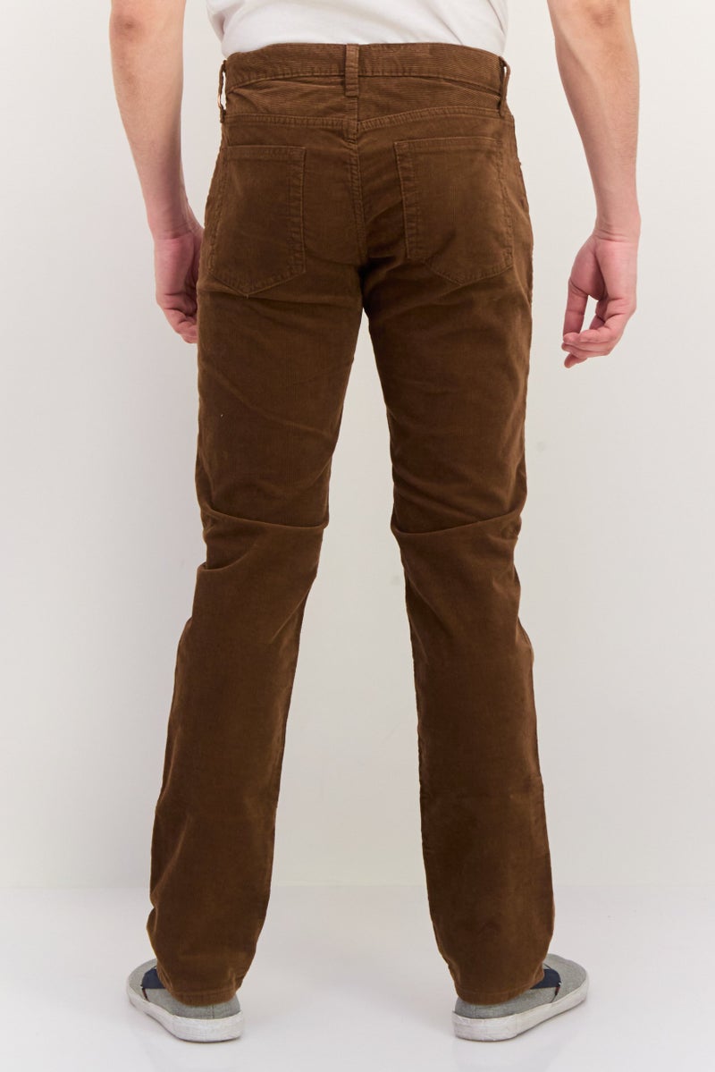GAP Men Slim Fit Textured Corduroy Pants, Brown - Image 3