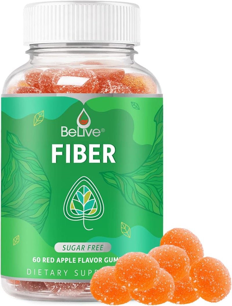 BeLive Fiber Gummies with SugarFree Prebiotic High Strength Inulin Fiber Supplement Weight Control Digestive Support for Kids Adults Apple Flavor 60 Ct 1 Pack - Image 1