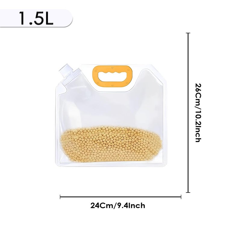 SKY FLEXI PACK 10 Pcs 15 Liter Multigrain Kitchen Storage Bags Grain MoistureProof Stand Up Pouch With Portable Handle For Long Term Food Rice Beans Candy Liquid Tea Coffee Sugar Storage - Image 2
