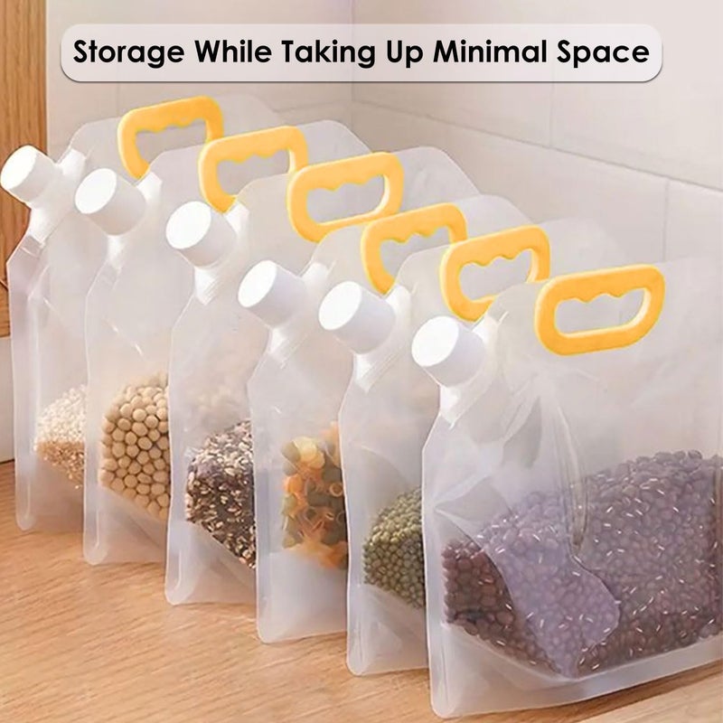 SKY FLEXI PACK 10 Pcs 15 Liter Multigrain Kitchen Storage Bags Grain MoistureProof Stand Up Pouch With Portable Handle For Long Term Food Rice Beans Candy Liquid Tea Coffee Sugar Storage - Image 4