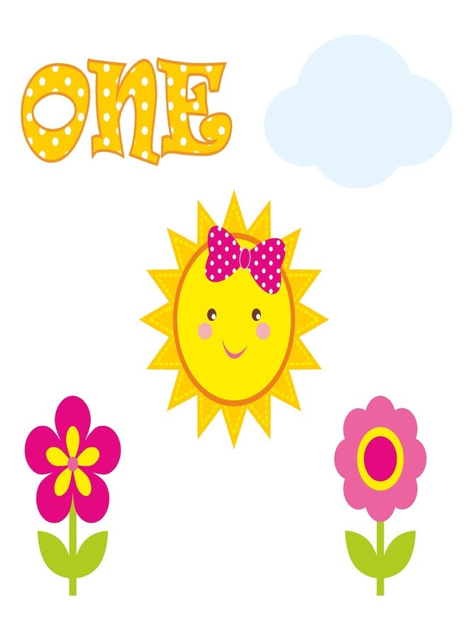 PrettyurParty PRETTY UR PARTY Our Little Sunshine Theme Paper Cutouts for Birthday Parties, Sunshine Theme Girl 1st Bday Supplies, First Birthday Decoration, Cutouts for Room Decor –Multicolour (10 pcs) - Image 1