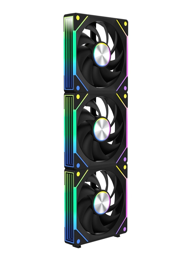 POWER 120mm ARGB/RGB PWM Gaming Case Fan (3-Pack) — High-Airflow, Quiet, Daisy-Chainable LED Fans; Low-Noise RGB Cooling Solution for Gaming Desktop Cases - Image 3