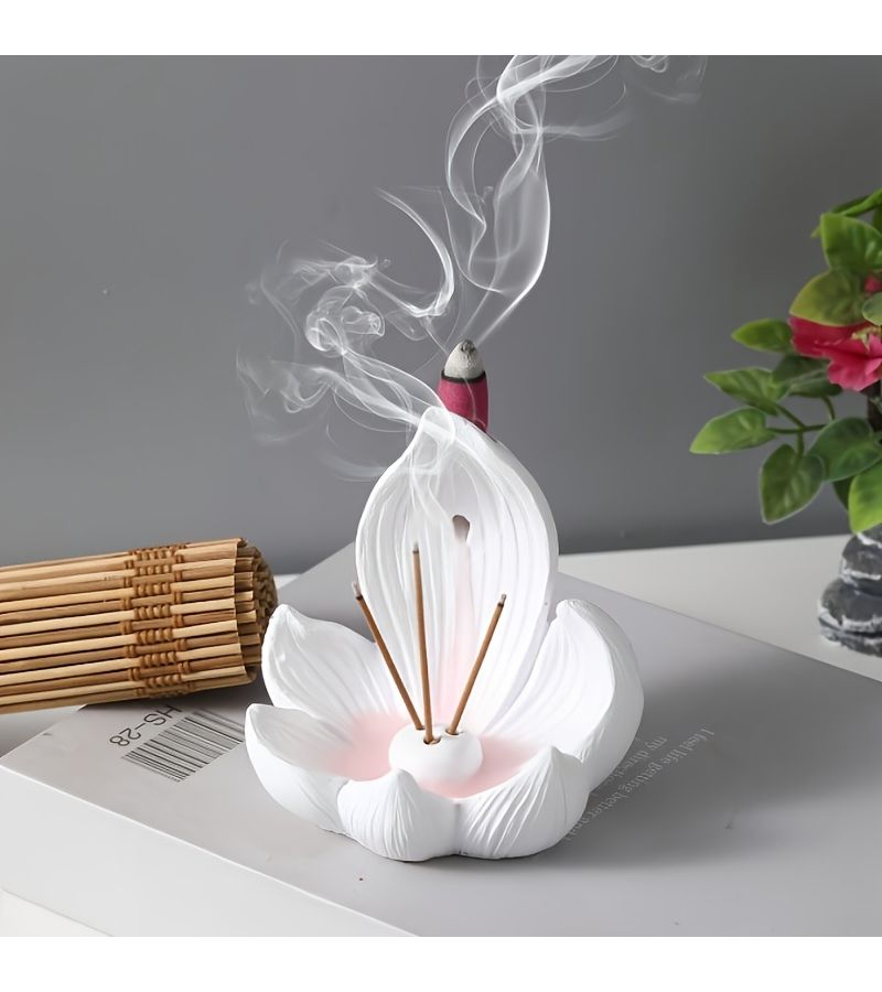 Black Lotus Incense Burner Cone For Yoga Meditation Home Decor - Image 1