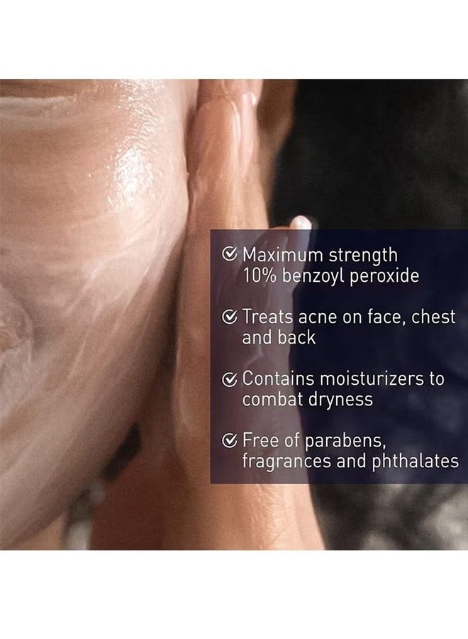 بانوكسيل Acne Foaming Wash Benzoyl Peroxide 10% Maximum Strength Antimicrobial(5.5 Oz),Clears Existing Acne And Helps Prevent New Breskouts From Forming,Trests Acne On Face And Body 156grams - Image 3