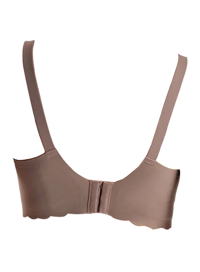 Momcozy Jelly Strip - Seamless Floral Push Up Nursing Bra - YN46 - Dark Brown S  - Image 2