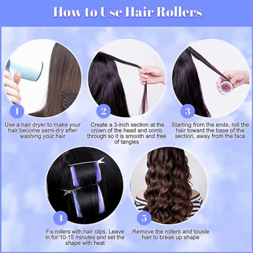 Scarlet Line Professional Velcro Hair Curling Rollers - Hairdressing Self Grip Plastic Curlers for Home and Salon - Image 3