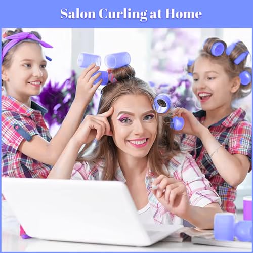 Scarlet Line Professional Velcro Hair Curling Rollers - Hairdressing Self Grip Plastic Curlers for Home and Salon - Image 5