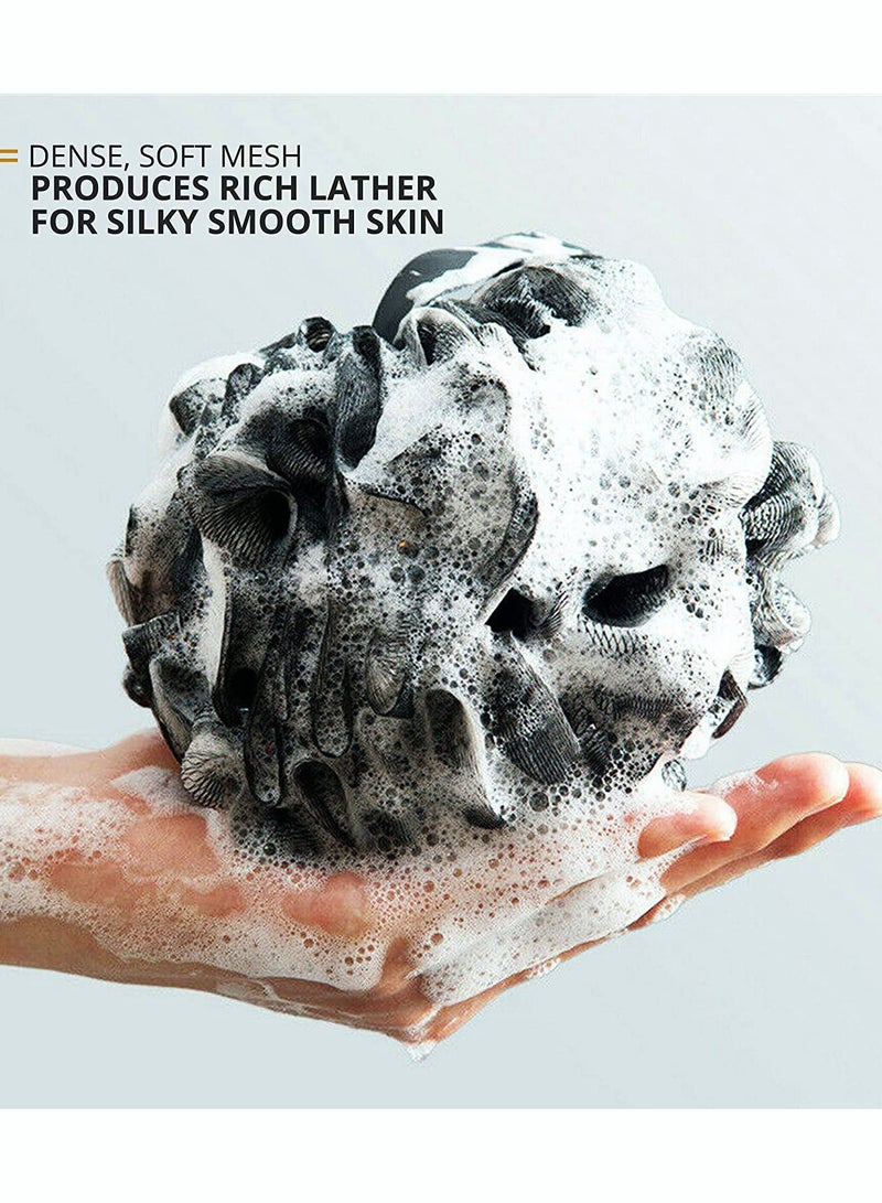 3 Pack Bath Shower Sponge Exfoliating Pouf Loofahs for Women Men Clean Soothe Skin - Image 2