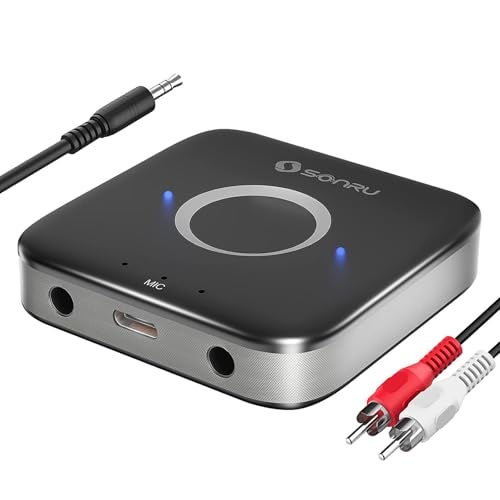 SONRU Bluetooth 5.3 Adapter Hi-Fi Equipment for Car Wireless Audio Receiver with 3.5mm AUX RCA Cable, Noise Cancellation, Dual AUX Outputs for Home Speakers Wired Headphones - Image 1