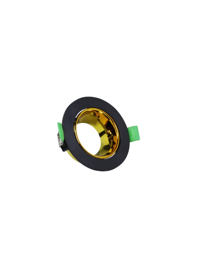 Jana Light Recessed pivoting deep round frame black and bright gold spotlight - Image 1