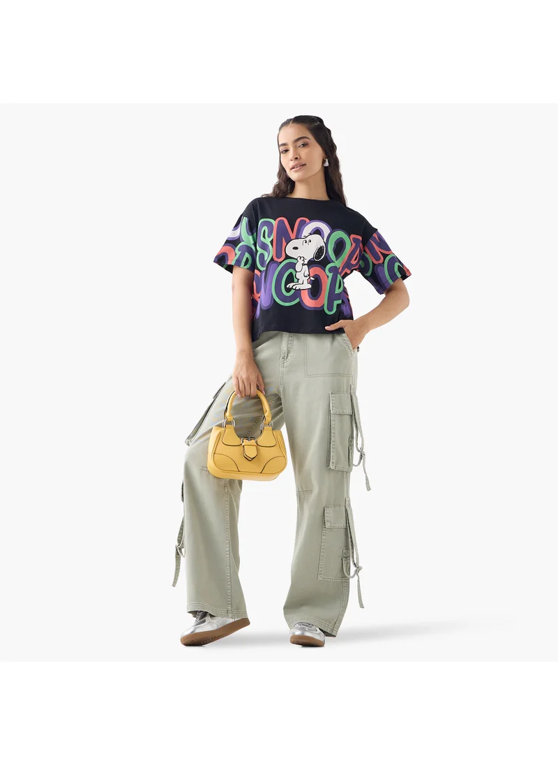 اس بي كاركترز Snoopy Dog Print Boxy T-shirt