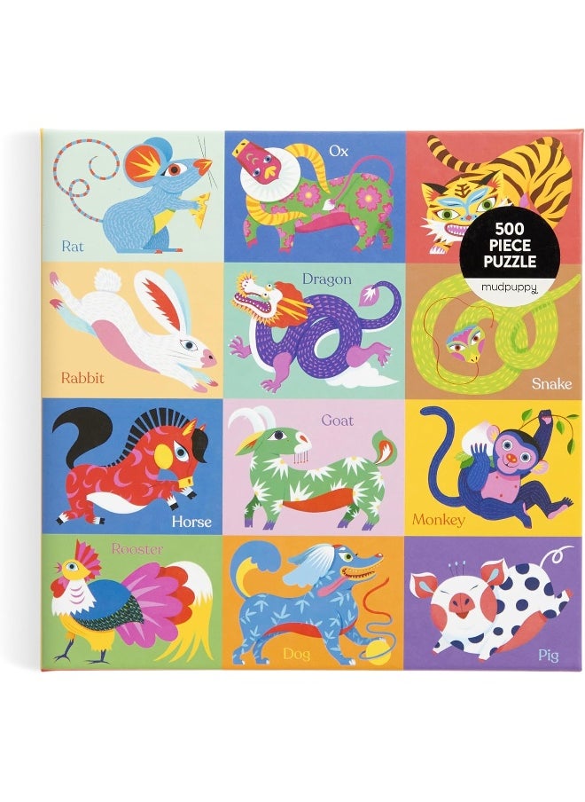 MudPuppy Chinese Zodiac 500 Piece Family Puzzle  - Image 3