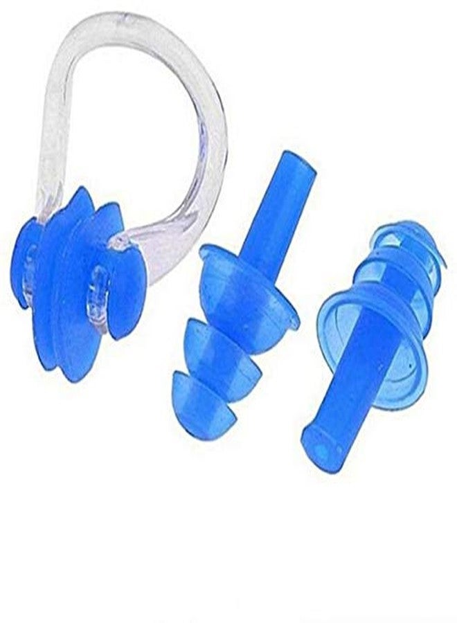 LEBAMI 100% Silicone Anti Fog Swimming Goggles,Cap,earplug & noseplug Set- Ideal for All Age Group | Silicone Non Slip | Easy to Carry and Skin Friendly -Blue - Image 4