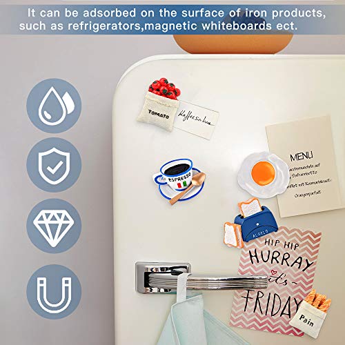 Worldity 6pcs Cute 3D Resin Fridge Magnets - Creative Natural Food Shaped Magnets for Home Decor, Refrigerator, Magnetic Whiteboard or Blackboard - Image 3