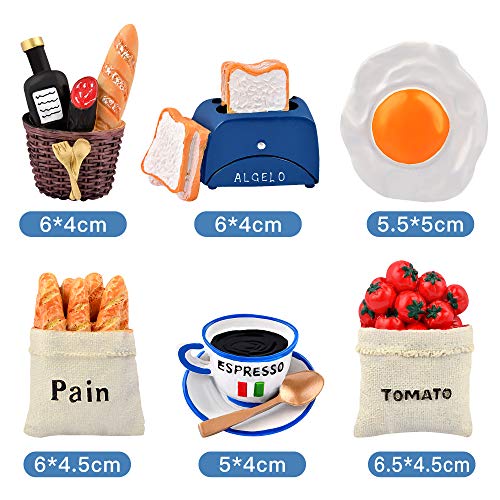 Worldity 6pcs Cute 3D Resin Fridge Magnets - Creative Natural Food Shaped Magnets for Home Decor, Refrigerator, Magnetic Whiteboard or Blackboard - Image 2