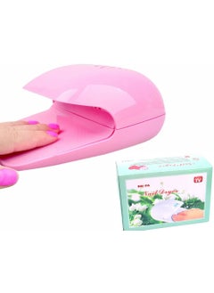 Portable Nail Fan Dryer for Nail Art Polish Gel Quick Dry Nail Dryer Blower Machine for Nail Salons Fingernail Toenail Pink