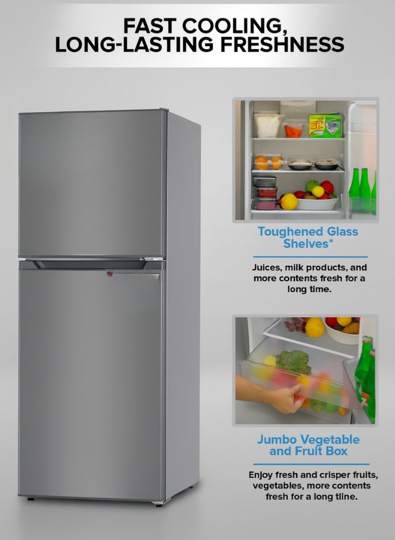 Venus 350L Double Door Refrigerator | No Frost, Stainless Steel Finish, Multi Cooling System, Tempered Glass Shelves, Eco-Friendly R600a-VG352CS - Image 4