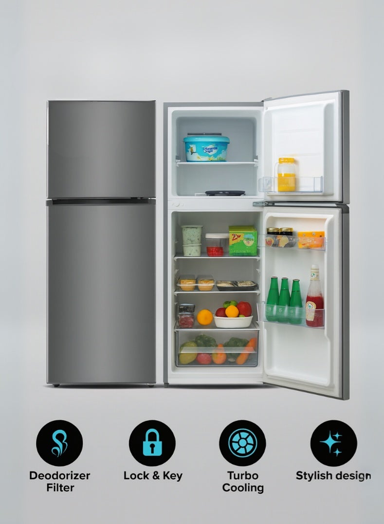 Venus 350L Double Door Refrigerator | No Frost, Stainless Steel Finish, Multi Cooling System, Tempered Glass Shelves, Eco-Friendly R600a-VG352CS - Image 3