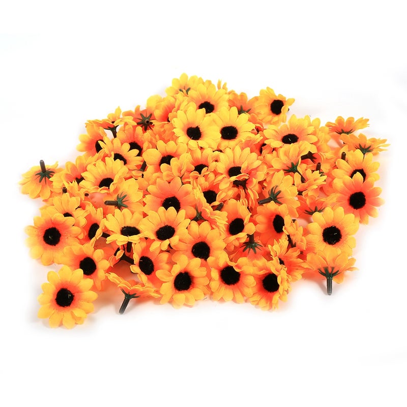 رأس زهرة الشمس الاصطناعي Daisy Cerbera لزينة حفلات الزفاف (#2 زهرة شمس صفراء) - Image 1