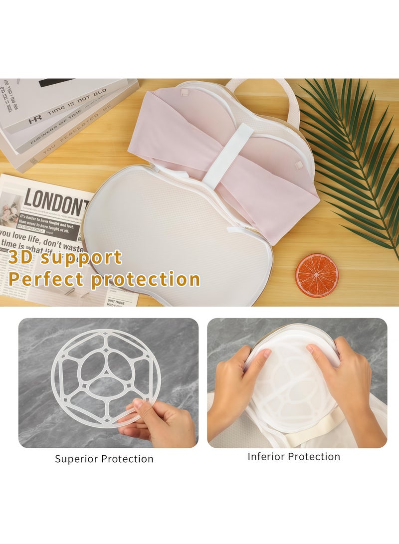 Flossie 2 Packs Bra Washing Bags, Mesh Laundry Bags with 3D Bracket, Travel Laundry Bags with Zipper, Lingerie Bags for Washing Delicates, Sock, Bra Washer Protector (with 3D Bracket) - Image 3