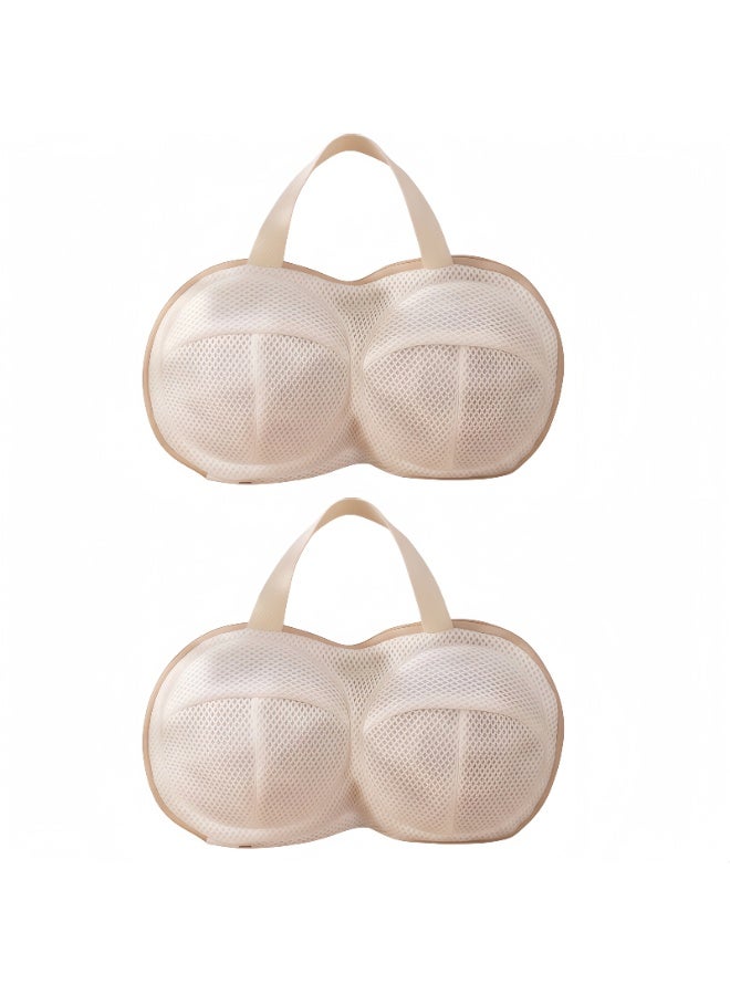 Flossie 2 Packs Bra Washing Bags, Mesh Laundry Bags with 3D Bracket, Travel Laundry Bags with Zipper, Lingerie Bags for Washing Delicates, Sock, Bra Washer Protector (with 3D Bracket) - Image 1