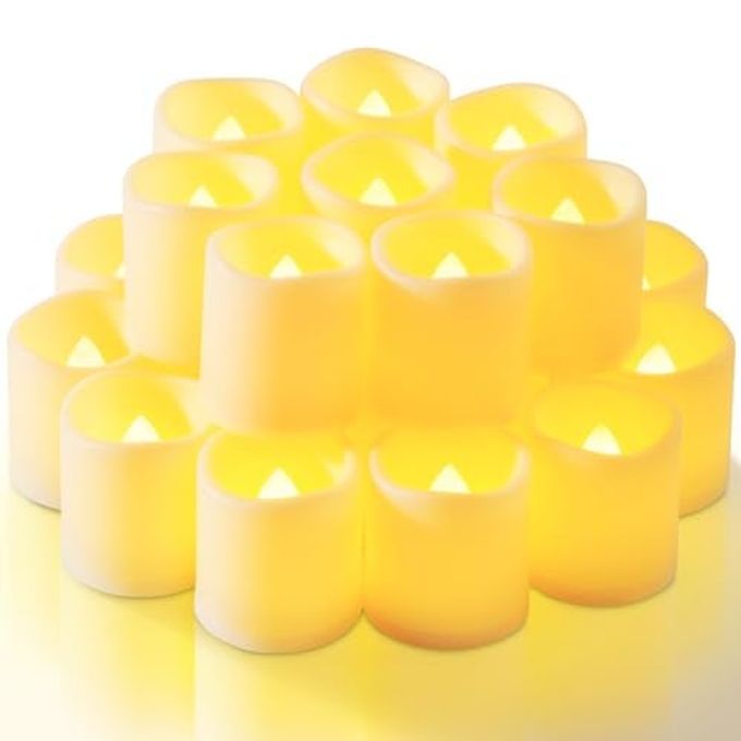 Homemory 12Pack Flickering Flameless Votive Candles, 200+Hour Electric Fake Candles, Battery Operated LED Tealight for Wedding, Outdoor, Table, Festival (Warm White,Battery Included) - Image 4