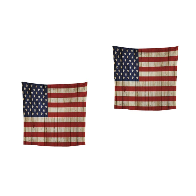 2pcs 150 x 130CM American Flag Theme Backdrop Tapestry American flag Party Photography Background Wall Decoration - Image 1