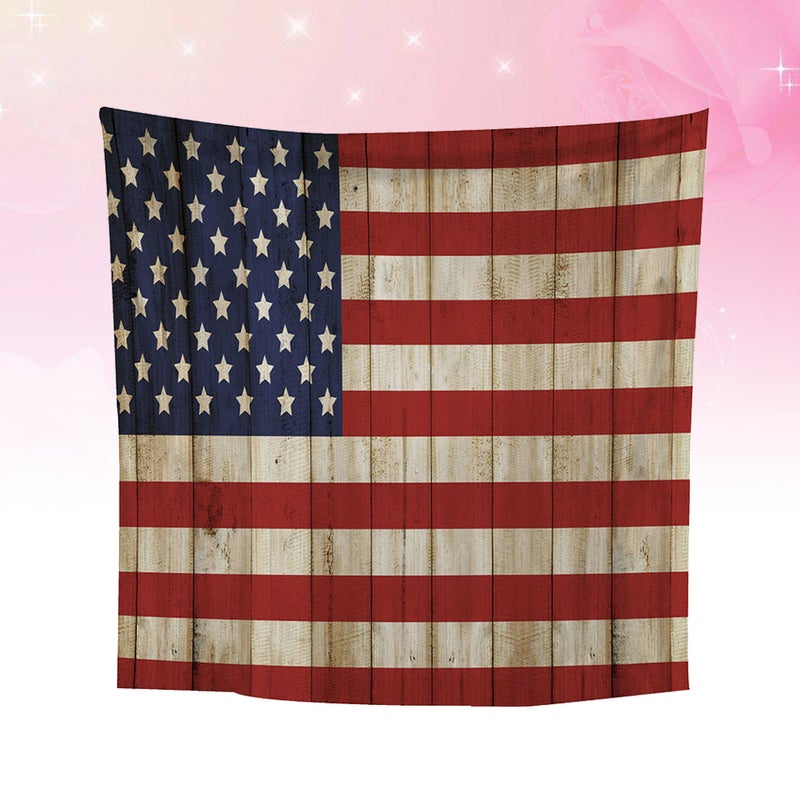 2pcs 150 x 130CM American Flag Theme Backdrop Tapestry American flag Party Photography Background Wall Decoration - Image 2