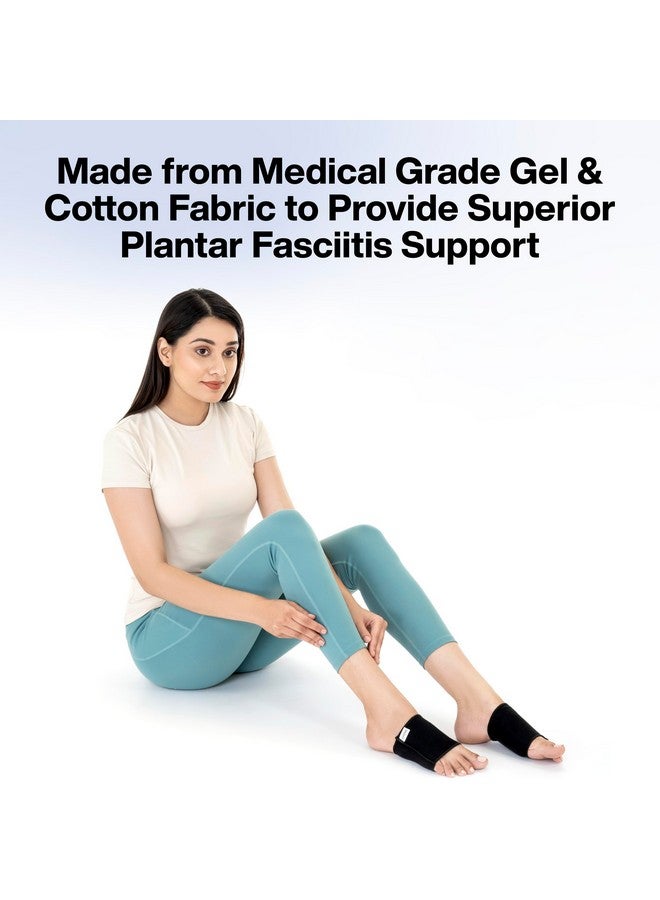FOVERA Plantar Fasciitis Gel Arch Support Cotton Sleeves Pair for Foot Pain, Fallen Arches, Achy Feet Problems for Men and Women (Black, S Size, 1 Pair) - Image 3