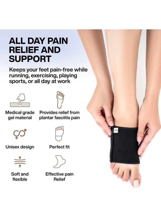 FOVERA Plantar Fasciitis Gel Arch Support Cotton Sleeves Pair for Foot Pain, Fallen Arches, Achy Feet Problems for Men and Women (Black, S Size, 1 Pair) - Image 5