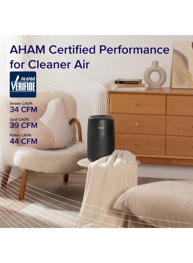 LEVOIT LEVOIT Air Purifiers for Bedroom Home, AHAM VERIFIDE, 3-in-1 Filter with Fragrance Sponge for Better Sleep, Filters Smoke, Allergies, Pet Dander, Odor, Dust, Office, Portable, Core Mini-P, Black - Image 4