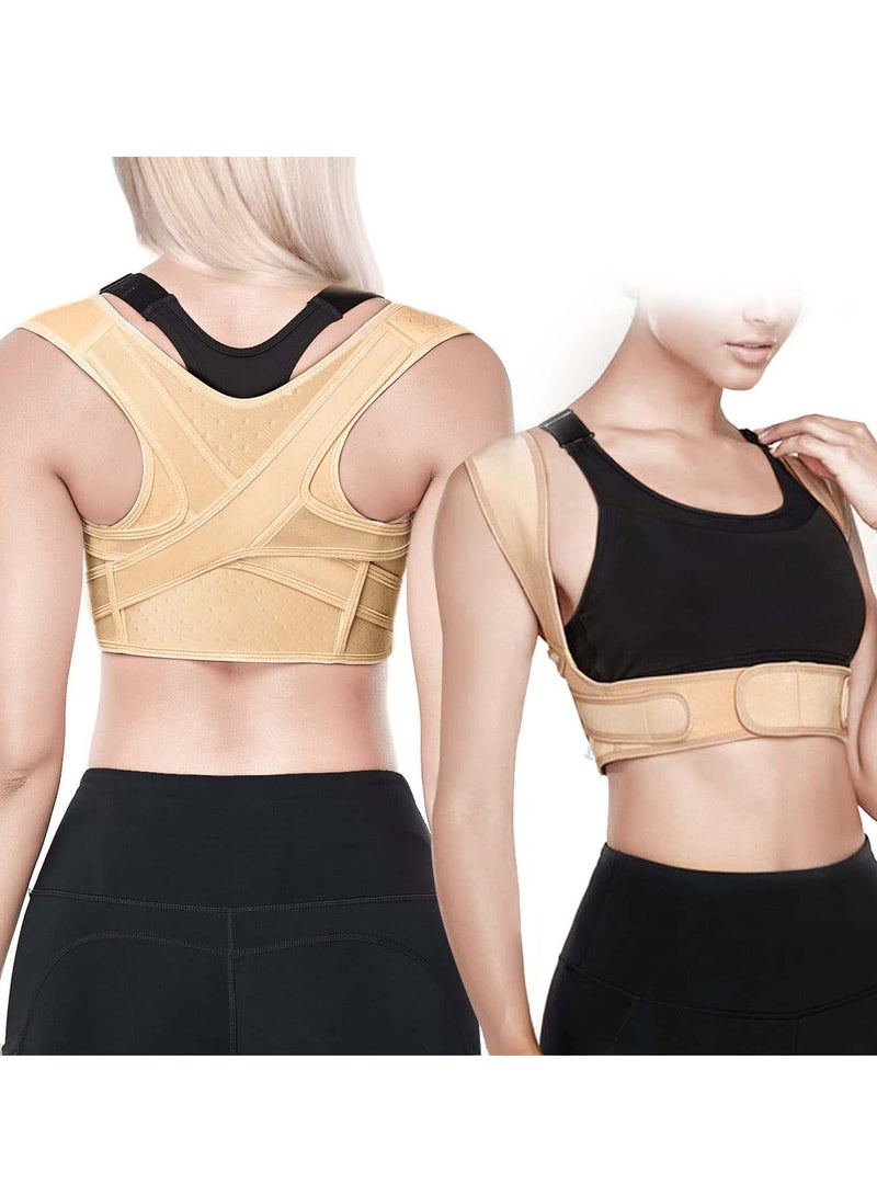 Excefore Posture Corrector for Women and Men, Adjustable Breathable Back Straightener, Clavicle Support, Relax Neck, Shoulder, and Upper Back (M 27"-35") - Image 1