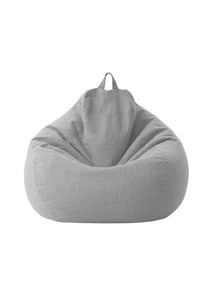 DANIM Bean Bag Chair Soft Lazy Lounge Sofa Cover without Filling for Adults and Kids(Grey 70x80cm) - Image 1