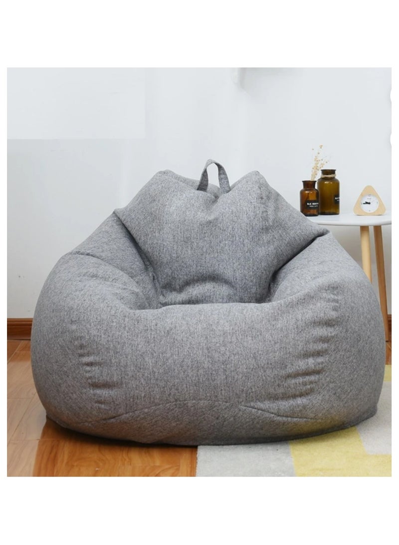 DANIM Bean Bag Chair Soft Lazy Lounge Sofa Cover without Filling for Adults and Kids(Grey 70x80cm) - Image 4