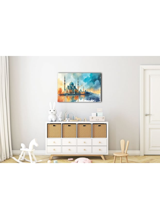 هوم جاليري لوحة فنية مطبوعة على قماش مسجد الحسن الثاني في الدار البيضاء، المغرب - Image 5