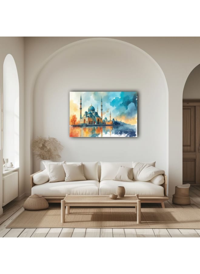 هوم جاليري لوحة فنية مطبوعة على قماش مسجد الحسن الثاني في الدار البيضاء، المغرب - Image 3