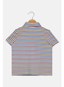 Andy & Evan Kids Boy Short Sleeve Strip Polo T-shirts, Multicolor  - Image 2