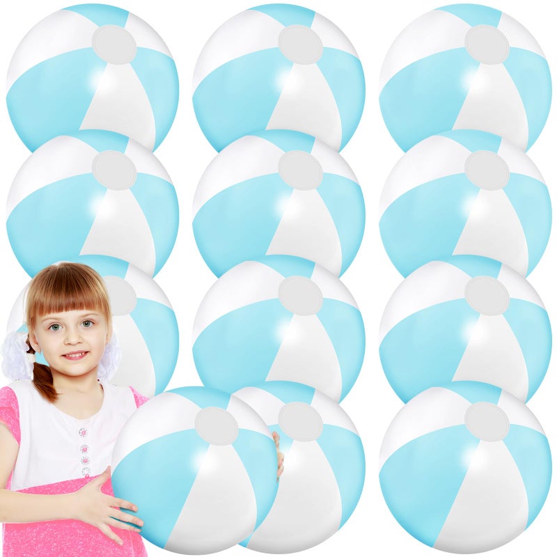 MiniInflat كرات شاطئية قابلة للنفخ 12 قطعة بحجم 16 بوصة بألوان باستيل - Image 3
