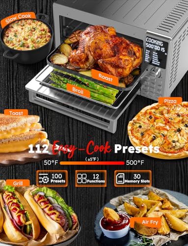 Nuwave Bravo XL Pro Air Fryer Toaster Oven with Grill Combo, 2025 New Ultra-Fast Convection System, 35% Crispier, 2X More Even, 142 Presets, 50-500F, Smarter Probe, PFAS Free, 30QT, Stainless Steel - Image 2