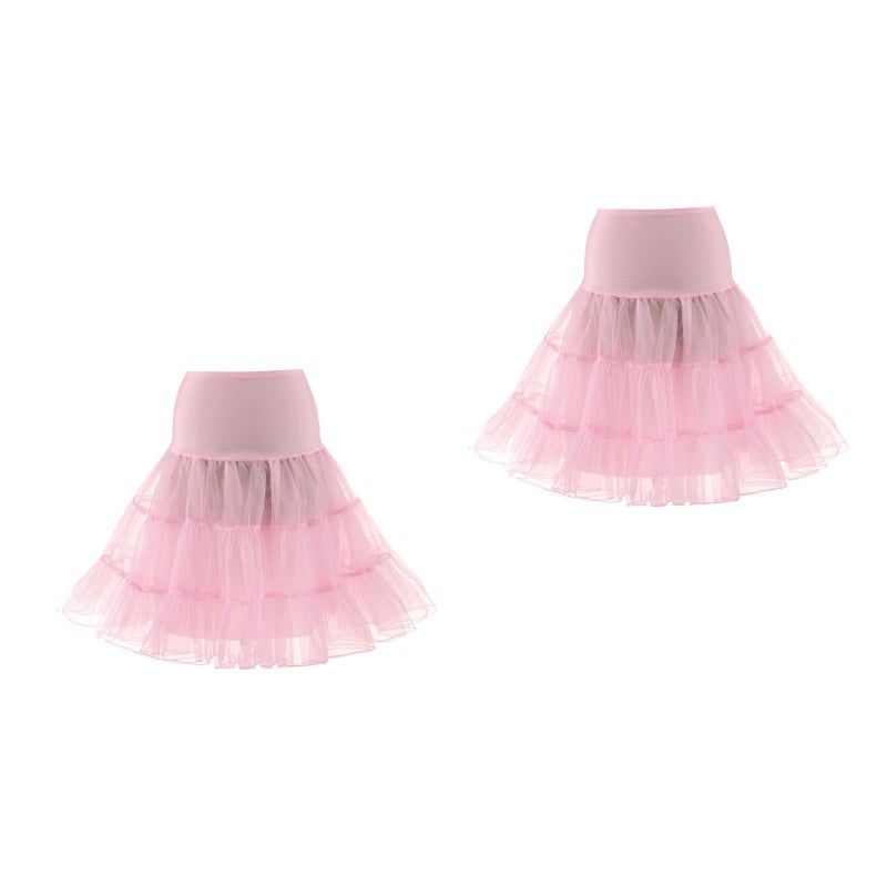 2pcs Light Women Hoopless Petticoat Retro Underskirt Tutu Skirt Dress Showing Stage Costume for Cosplay Dance Wedding Dress- Size L - Image 1