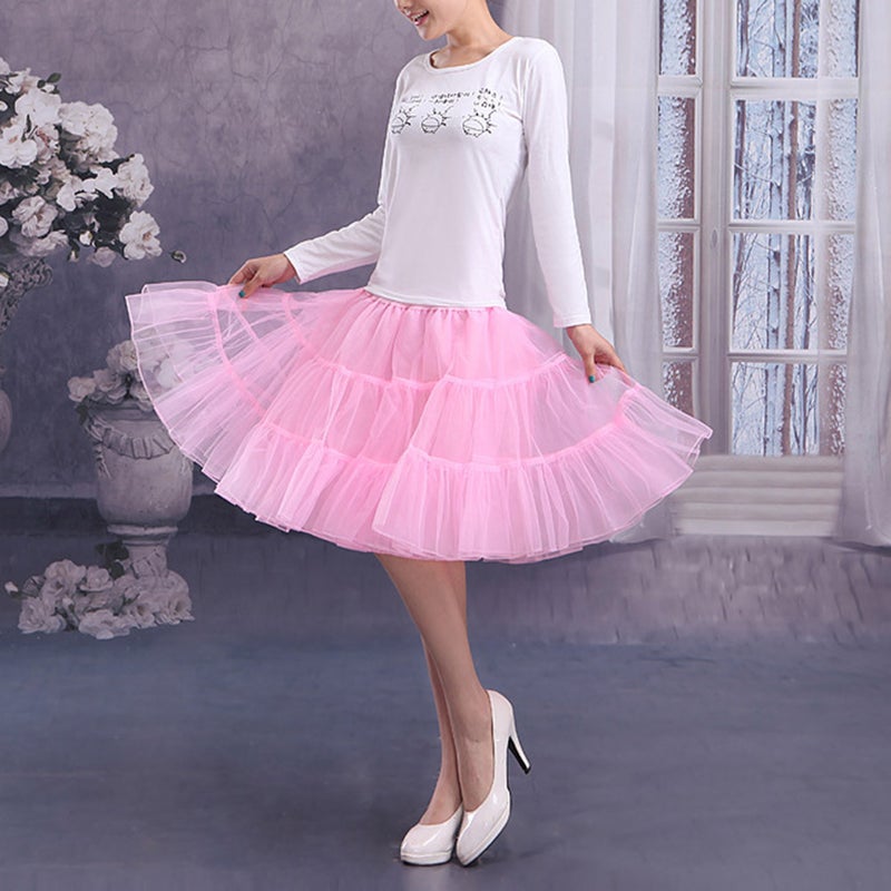 2pcs Light Women Hoopless Petticoat Retro Underskirt Tutu Skirt Dress Showing Stage Costume for Cosplay Dance Wedding Dress- Size L - Image 4