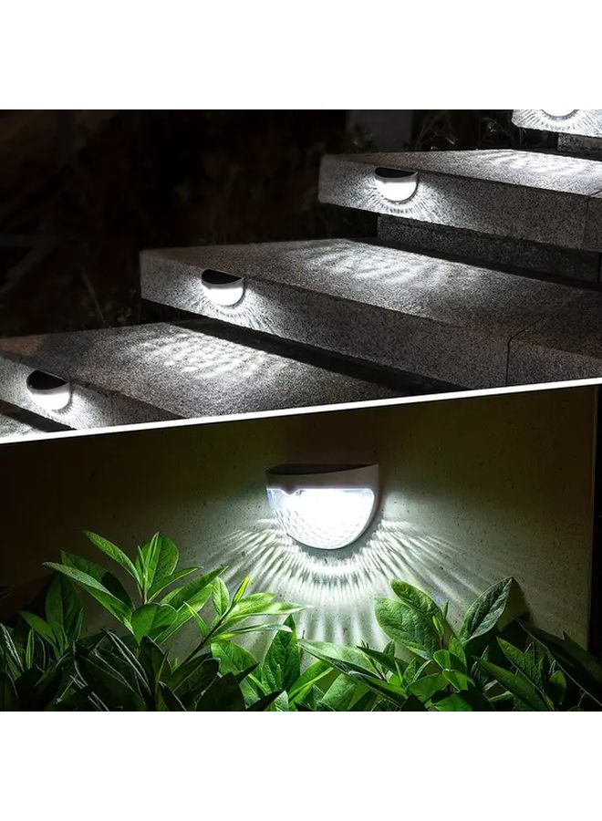 ضوء شمسي أبيض 4 قطع 6 لمبة شبه دائري مصباح حائط خارجي للحديقة - Image 3